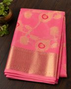 Pink Banarasi Georgette Saree with Meenakari Butis
