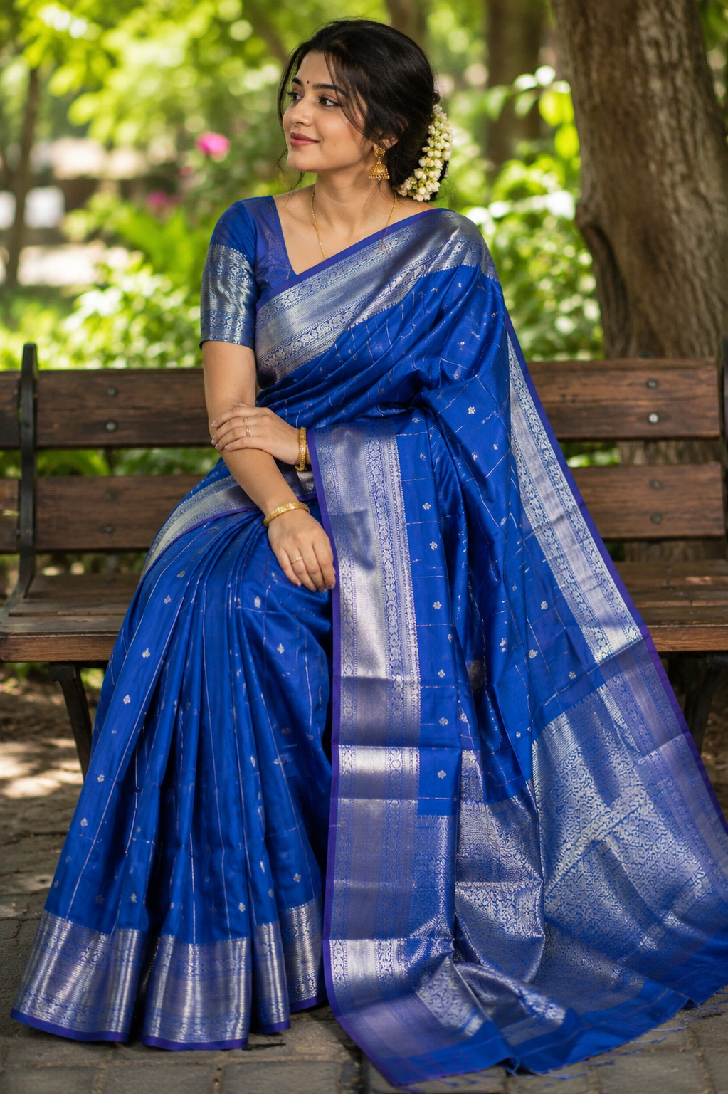 Royal Blue Sai Pallavi Silk Saree