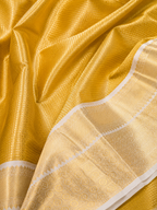 Golden Yellow Tissue Silk Saree with Gold Temple Border