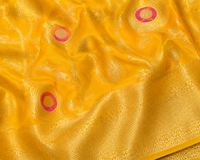 Mango Yellow Banarasi Georgette Saree with Meenakari Butis