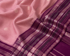 Blush Pink Katan Silk Saree with Purple Zari Border